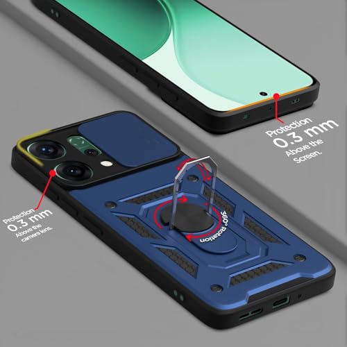 Image of AIBEX Back Cover for Oppo Reno 14 Pro 5G | D10 Tough Armor Case | Sliding Camera Shield | 360 Protection | Kickstand Ring Holder | Military-Grade Shockproof Bumper Case