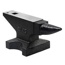 Anvils for Blacksmithing 44Lb, Blacksmith Anvil in Hardened Cast Steel with Hardy Hole & Round Horn for Forging, Shaping and Jewelry 44LB+Black