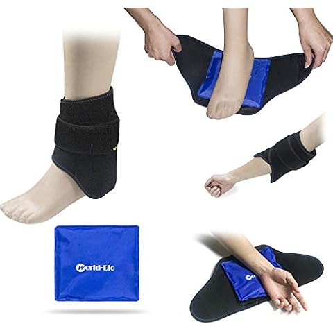 Foot Ice Pack for Heel Injuries Gel Reusable Hot Cold Compress Therapy Pack Wrap for Plantar Fasciitis, Achilles Tendonitis, Sprains, Swelling Foot, Sole Ankle Wrist Elbow Ice Packs Cover