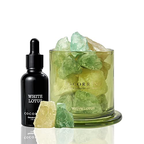 Cocorrína Gemstone Diffuser Gifts For Women - 1 Oz White Lotus Essential Oil Refill With Gemstone For Stress Relief & Relaxation - Bathroom Shelf Decor Bedroom Home Decor #TOP4