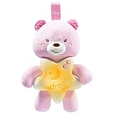 Chicco Gioco Goodnight Bear, Morbido Orsetto Rosa con Luci, Suoni e Melodie Che Aiutano Il Bambino ad Addormentarsi, 0 Mesi +