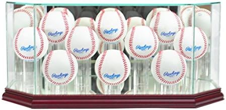Perfect Cases 10BSB-C Octagon 10 Baseball Display Case, Cherry