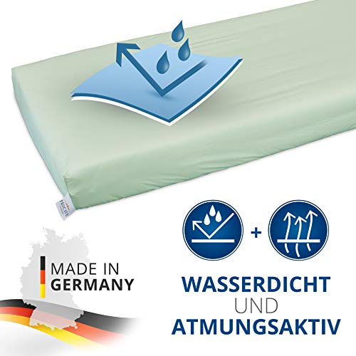 Preisvergleich Produktbild PROCAVE wasserdichtes Spannbettlaken in grün, atmungsaktiv und abwischbar, pflegeleichter Matratzenschoner, Made in Germany, in 140x220 cm
