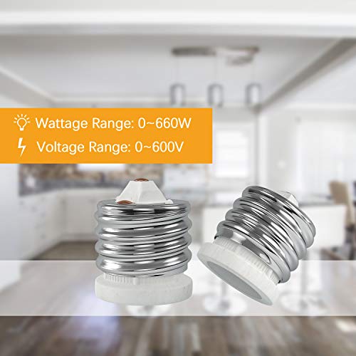 Dicuno E39 To E26 Socket Converter, Ceramic Mogul E39 To Standard Medium E26 Light Bulb Adapter, Maximum 660W And 200℃ Heat-Resistant, Ul-Listed Mogul Adapter Porcelain E39 Socket Reducer Of 1-Pack #TOP2