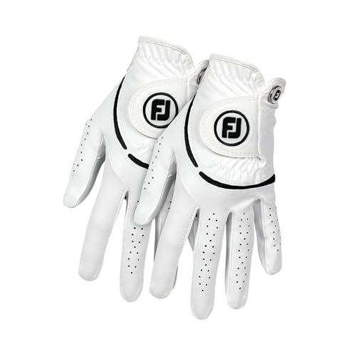 FootJoy WeatherSof Women's 2-Pack Golf Glove, White, Left Hand (for Right Handed Golfer), S EU
