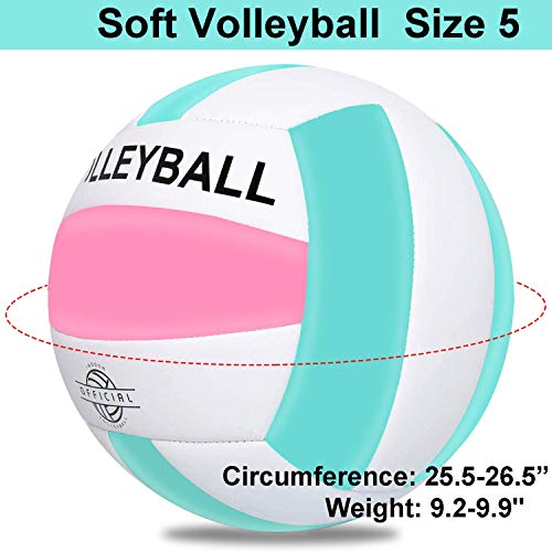 Evzom Super Soft Volleyball Beach Volleyball Official Size 5 For Outdoor/Indoor/Pool/Gym/Training Premium Volleyball Equipment Durability Stability Sports Ball #TOP2