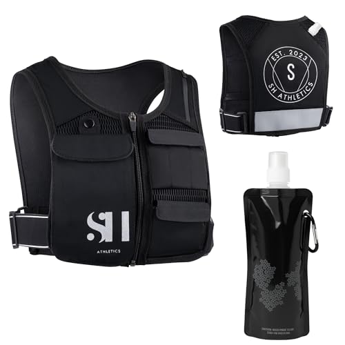 Gilet d'hydratation trail running avec bouteille 500ml sac de course réfléchissant SH Athletic