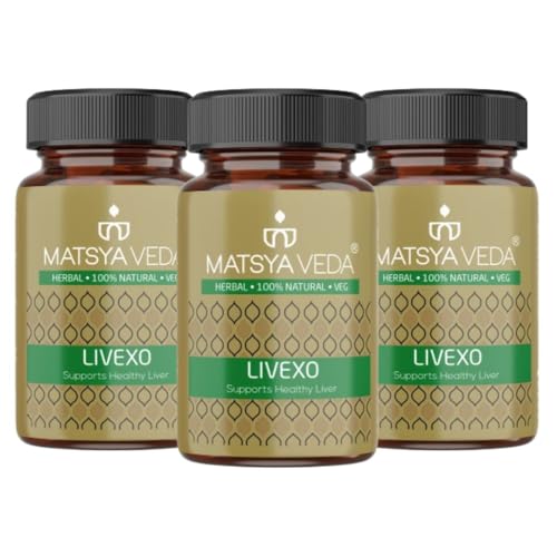 Image of Matsyaveda Herbals Livexo Liver Support Capsules|Made with Kutki and Harad|Helps Maintain Healthy Appetite and Digestion, Ayurvedic| Pack of 3 X 60 Capsules