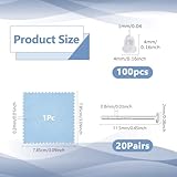 DICOSMETIC 20 Pairs 925 Sterling Silver Earrings Posts Flat Pad Earring Studs 2mm Silver Earring Pads Blanks Earring Pin with 50Pcs Ear Nuts and 1Pc Polishing Cloth for Jewelry Making - Image 2