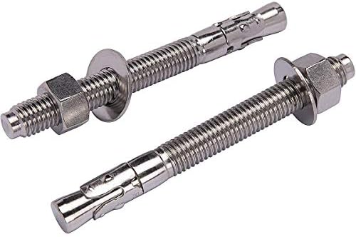 1/2" X 4-1/2" Concrete Anchor, 304 Stainless Wedge Anchor with Excellent Anti-Rust Performance, 304(18-8) Stainless Steel Concrete Anchors and Screws Kit (5pcs)
