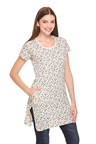 Image of In Love Women's Printed Cotton Plus Size Longline T-Shirt Half Sleeve with Pockets Pack of 2