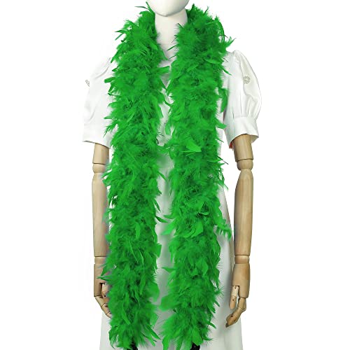 Larryhot Green Tukey Boa Feathers - 45g 2 Yards Boas for Party Bulk Mardi Gras Wedding Centerpieces Concert Carnival and Home Decoration(45g-Green)