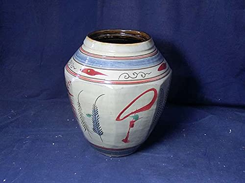 沖縄 琉球壺屋焼 新垣勲作 花瓶 壺屋焼 新垣勲 魚紋花瓶 – zakka store towi