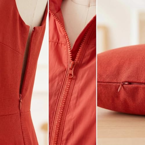 Image of Sawoake 2PCS #5 19 Inch Sdparating Jacket Zippers for Sewing Coats Jacket Zipper Red Molded Plastic Zippers Bulk Tailor DIY Sewing Tools for Garment /Bags /Home Textile