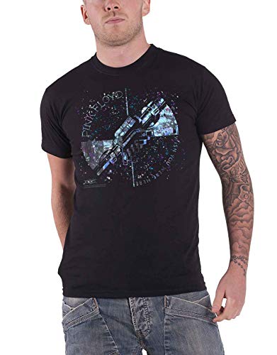 Image of Pink Floyd Short Sleeve Black T-Shirt Machine Greeting Blue Official Band Rock Small