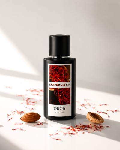Image of Saffron & Sin Eau De Parfum for Men & Women, 50 ML | Premium Long-Lasting Unisex Perfume | Bitter Almond & Saffron Top Notes | Jasmine & Cedar Heart Notes | Ambergris, Musk & Woody Base | Sophisticated Luxury Fragrance
