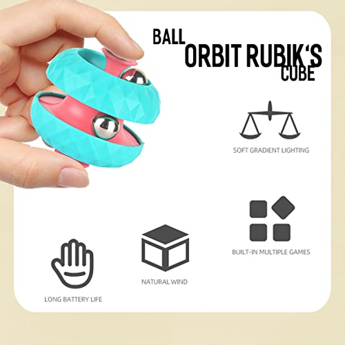 Yiran 4pcs Rotating Cube Bead Orbit Ball Maze Ball Fidget Hand Spinner Sensory Toys Anxiety Relief and Stress Relief Fingertip Gyro Toy Educational Puzzle Games for Interactive Toys Kids and Adult - Image 2