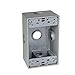 TayMac SB550XS Weatherproof Box, 1-Gang, (5) 1/2-Inch Outlets, Side Lug, Gray