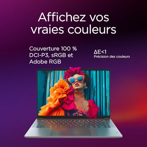 Lenovo Yoga Slim 7 14IMH9 Ordinateur Portable 14'' WUXGA OLED Intel Core Ultra 5 RAM SSD Intel Arc Graphics Windows 11 Home Clavier rétroéclairé AZERTY FR Lunaire - vue 6
