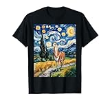 Lama Sternennacht Van Gogh Stil Grafik Einzigartiges Design für Lama-Liebhaber, Grafiker, Kunstlehrer, Studenten, Absolventen, Männer, Frauen, Mädchen Jungen, die Tiere lieben und leidenschaftlich für kreative Malerei, künstlerische Kunstwerke