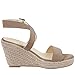 Coutgo Womens Wedge Platform Espadrille Cross Ankle Strap Slingback Open Toe Summer High Heel Casual Sandals