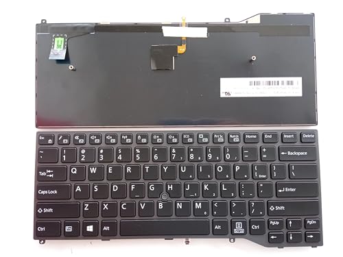 Clavier Fujitsu Lifebook U747 U748 U749 noir avec pointeur et cadre gris
