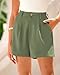 KIRUNDO Shorts for Women Dressy Casual Summer Elastic Waist in The Back Pleated Wide Leg Tailored Work Trouser Shorts (Light Green, XX-Large)