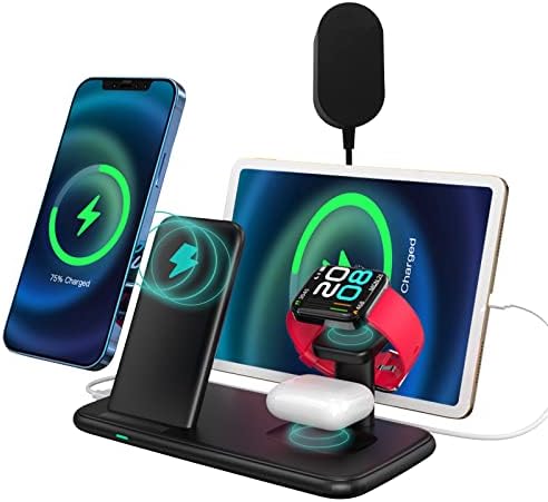 Wireless Charger,4 in 1 Wireless Charging Station for Apple iPhone Watch Airpods 15W for Apple iPhone 14 iPhone 13 Pro Max 13 Pro 13 12 11 X Apple iwatch 7 6 SE 5 4 3 2 Airpods 1 2 3 Pro