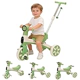 4 in 1 Balance Bike for Kids,Baby Trike,Tricycles for Toddlers with Parent Handle,Sit and Ride Toys with Music Indoor & Outdoor Develop Motor Skills,Birthday Gifts for Girls Boys 1 2 3 4 Years Old