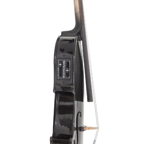 Image of Cecilio 4 /4 CVNAE-Black+SR Ebony Fitted Acoustic /Electric Violin in Metallic Black