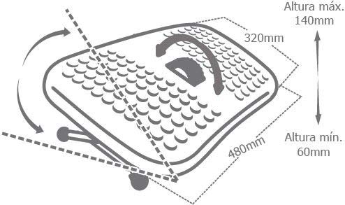 Apoio para os Pés com Regulagem de Altura e Inclinação com Balanço 1.013 - Air Micro