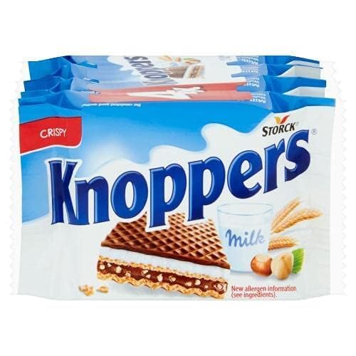 Storcks Knoppers Crispy Wafer Bars with Milk Cream and Hazelnut Filling, Pack Of 4 (Made in UK) 1