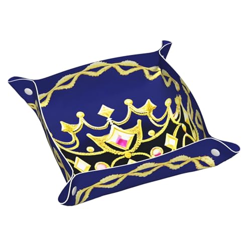 Bandeja de almacenamiento mediana con diseño de tiara de fantasía, una herramienta útil para organizar joyas, llaves, artículos de papelería y otros objetos pequeños.