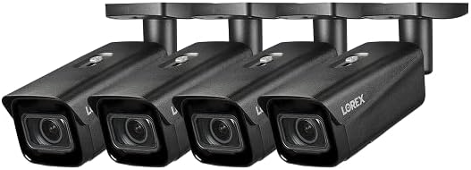 Cámara tipo bala IP con cable Lorex 4K Nocturnal 4 Series con lente varifocal motorizada - Negro (paquete de 4)