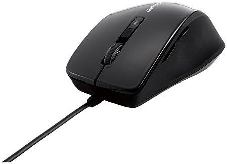 BUFFALO 有線BlueLEDマウス 静音/5ボタン/DPI切り替えボタン ブラック BSMBU23SBK