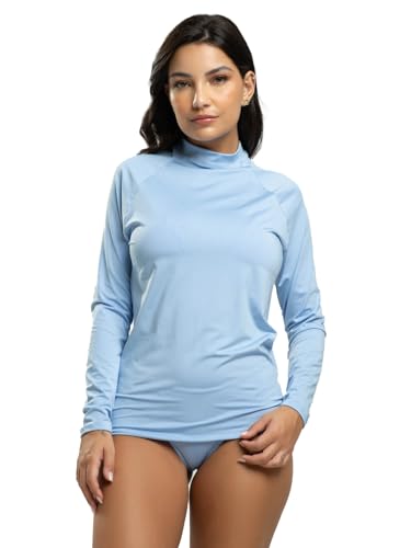 Camisa Térmica Lisa | Blusa Térmica Feminina Lisa de Manga Longa, Proteção Solar Fator UV 50+ | Moda