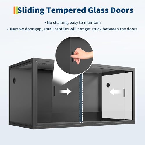 120 Gallon 4x2x2 ft Bearded Dragon Tank – Large Reptile Enclosure with Front Sliding Glass Door, Heavy Duty Metal Top Screen Ventilation, Easy to Assemble Terrarium for Snakes & Lizards - 4