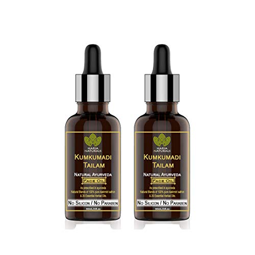 Haria Naturals 100% Pure Kumkumadi Tailam For Radiant Skin For Brightens, Healthy & Glowing Skin 30 ml (pack of 2) 60ml