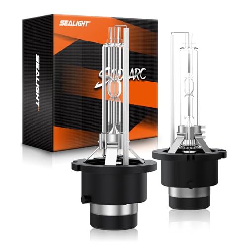 SEALIGHT D2S HID Bulbs, 6000K Cool White 35W 85122 66240 66040 66240CBI (85122C1) for HID Assembly, Pack of 2 by SEALIGHT - Used condition - US$16.48