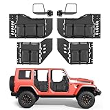 VEVOR Demi-Portes Tubulaires pour Jeep, Kit de 4 Portes avec Rétroviseurs, Compatible avec Jeep Wrangler JL 2018-2026 et Gladiator JT 2020-2026, Portières pour Tout-Terrain avec Poches de Rangement