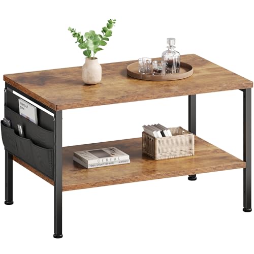 YeTom センターテーブル ローテーブル 一人暮らし ローテーブル 収納付き 幅60cm 層板は調節可能 コーヒーテーブル サイドテーブル ピンテージ