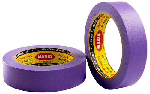 Image of Mario Purple Masking Tape - 20 Meter Length, 24mm Width - Multi Purpose Tape for Painting, Surface Protection & Decoration - Pack of 2 Rolls