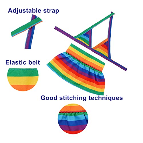 Dog Bikini Swimsuit Summer Doggie Bathing Dress Leopard Rainbow Cat Skirt Beach Outfit For Puppy Dog Cat (M, Rainbow) #TOP1