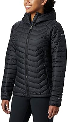 Columbia Powder Lite Hooded Jacket, Chaqueta Acolchada Con Capucha Mujer, Black, S