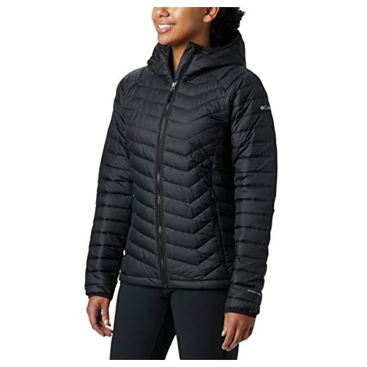 Columbia Powder Lite, Veste à capuche, Femme,Noir (Black),M