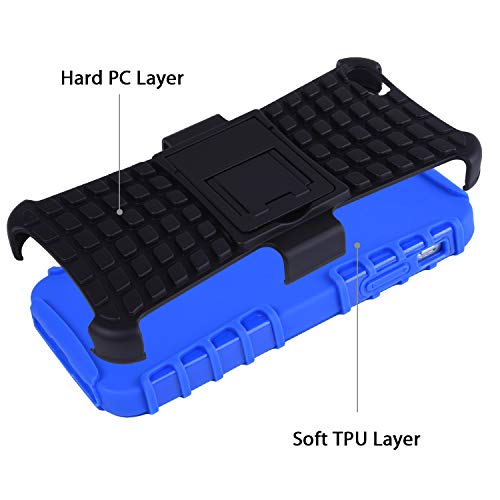 Wisdompro Case For Iphone Se 1St Generation, 2 In 1 Heavy Duty Hard Pc Soft Tpu Rugged Protective Cover With Foldable Kickstand For Iphone 5, For Iphone 5S, For Iphone Se 2016 - Blue/Black #TOP2