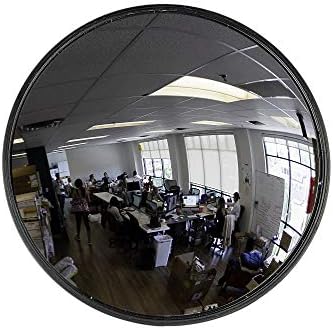 12” Acrylic Convex Mirror, Round Indoor Security Mirror for the Garage Blind Spot, Store Safety, Warehouse Side View, and More, Circular Wall Mirror for Personal or Office Use - Vision Metalizers
