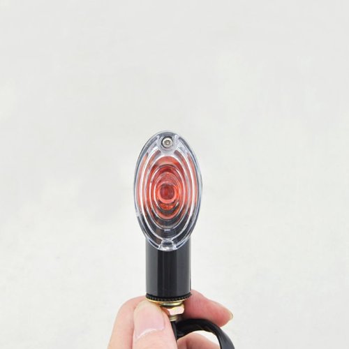 Rhegene Motorcycle 12V Orange Mini Turn Turning Signal Light Lamp Pair Left & Right Black Shell Screws Size:10 mm