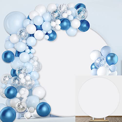 Wenmer White Round Backdrop Cover, 6.5 X 6.5Ft White Circle Backdrop Background Cover, Cotton-Polyester Blended Fabric Photo Backdrop For Photography Banquet Birthday Bridal Shower Party Wedding Decor #TOP13