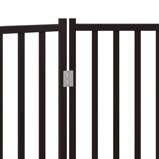Foto 5 de 8 de vidaXL Puerta de Perros Plegable 3 Paneles Madera Abeto Negro 150 cm, Puerta para Mascotas